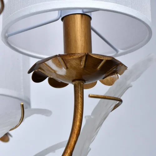 Люстра подвесная София 355014408 Chiaro белая на 8 ламп, основание бронзовое в стиле классический флористика  фото 6